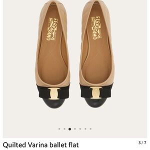 Salvatore Ferragamo beige and black Flats & Loafers